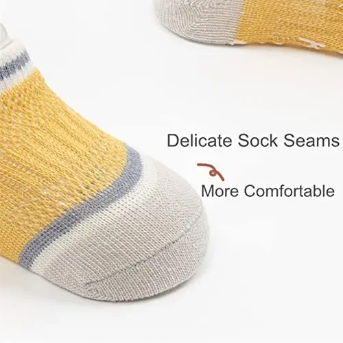 BEHELE Baby Grip Socks Toddler Non Slip Thin Mesh Infant Pointelle Eyelet Socks Unisex Girl Boy No Show Floor Ankle Socks - 6