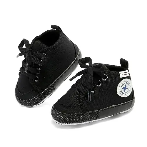 BEIDI Baby Girl Boy Shoes 0-18 Months,Infant Unique Essentials Gifts,Unisex Newborn Doll Slip-on Soft Sole High-top Frist Walking Sneakers - 3
