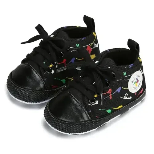BEIDI Baby Girl Boy Shoes 0-18 Months,Infant Unique Essentials Gifts,Unisex Newborn Doll Slip-on Soft Sole High-top Frist Walking Sneakers - 3