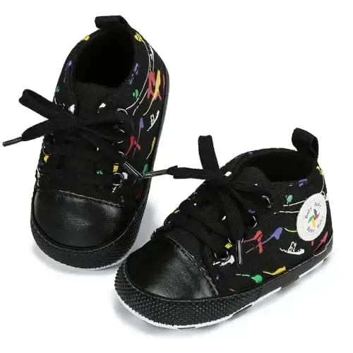 BEIDI Baby Girl Boy Shoes 0-18 Months,Infant Unique Essentials Gifts,Unisex Newborn Doll Slip-on Soft Sole High-top Frist Walking Sneakers - 5