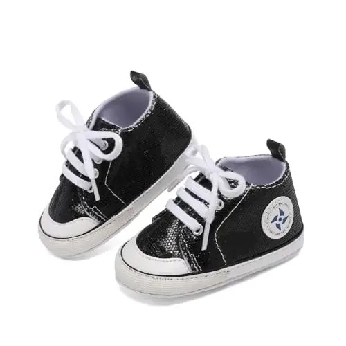 BEIDI Baby Girl Boy Shoes 0-18 Months,Infant Unique Essentials Gifts,Unisex Newborn Doll Slip-on Soft Sole High-top Frist Walking Sneakers - 3
