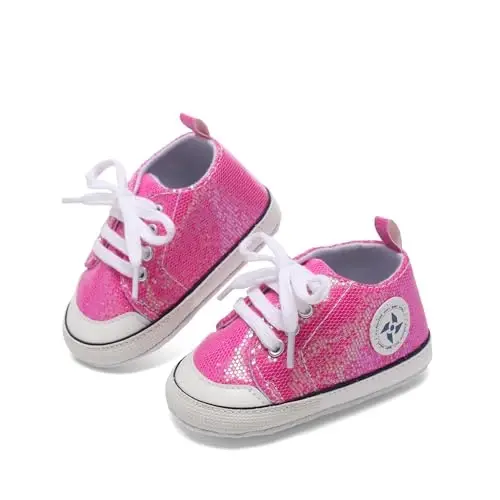 BEIDI Baby Girl Boy Shoes 0-18 Months,Infant Unique Essentials Gifts,Unisex Newborn Doll Slip-on Soft Sole High-top Frist Walking Sneakers - 3
