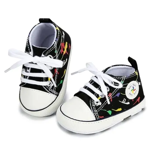 BEIDI Baby Girl Boy Shoes 0-18 Months,Infant Unique Essentials Gifts,Unisex Newborn Doll Slip-on Soft Sole High-top Frist Walking Sneakers - 2