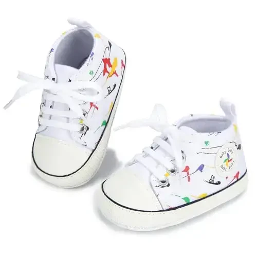 BEIDI Baby Girl Boy Shoes 0-18 Months,Infant Unique Essentials Gifts,Unisex Newborn Doll Slip-on Soft Sole High-top Frist Walking Sneakers - 3