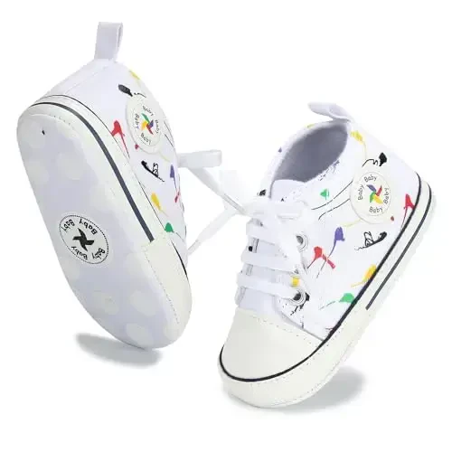 BEIDI Baby Girl Boy Shoes 0-18 Months,Infant Unique Essentials Gifts,Unisex Newborn Doll Slip-on Soft Sole High-top Frist Walking Sneakers - 5
