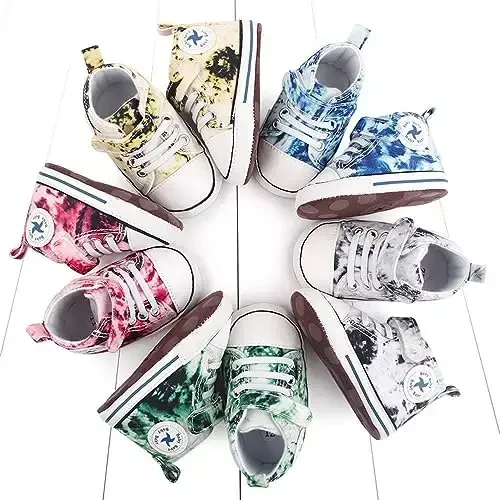 BEIDI Baby Girl Boy Shoes 0-18 Months,Infant Unique Essentials Gifts,Unisex Newborn Doll Slip-on Soft Sole High-top Frist Walking Sneakers - 7