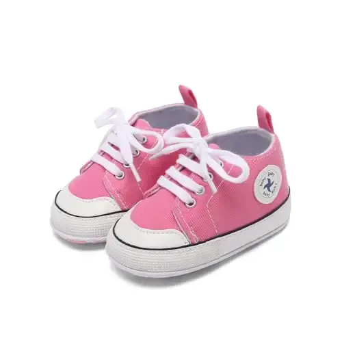 BEIDI Baby Girl Boy Shoes 0-18 Months,Infant Unique Essentials Gifts,Unisex Newborn Doll Slip-on Soft Sole High-top Frist Walking Sneakers - 5