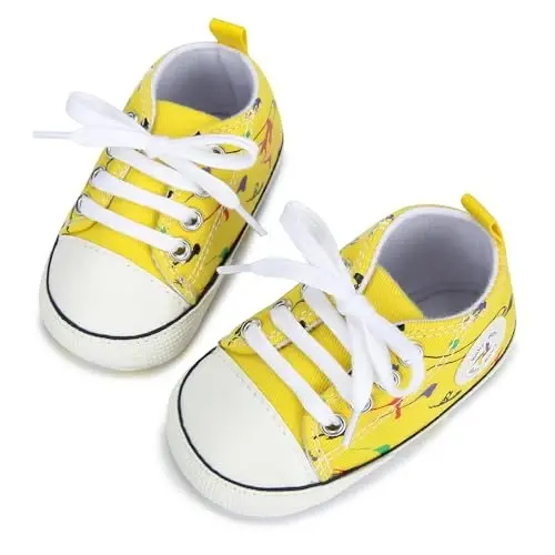 BEIDI Baby Girl Boy Shoes 0-18 Months,Infant Unique Essentials Gifts,Unisex Newborn Doll Slip-on Soft Sole High-top Frist Walking Sneakers - 5