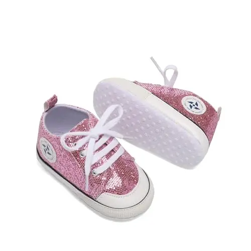 BEIDI Baby Girl Boy Shoes 0-18 Months,Infant Unique Essentials Gifts,Unisex Newborn Doll Slip-on Soft Sole High-top Frist Walking Sneakers - 2