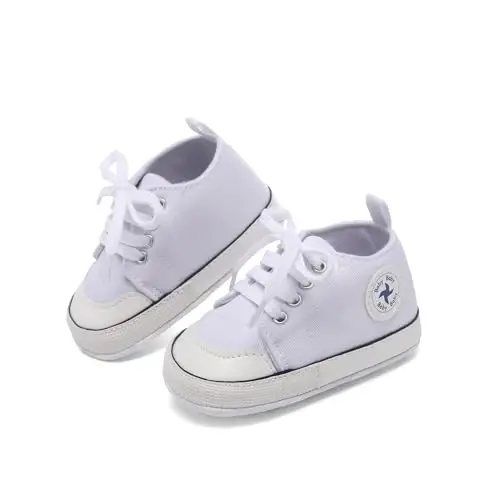 BEIDI Baby Girl Boy Shoes 0-18 Months,Infant Unique Essentials Gifts,Unisex Newborn Doll Slip-on Soft Sole High-top Frist Walking Sneakers - 3