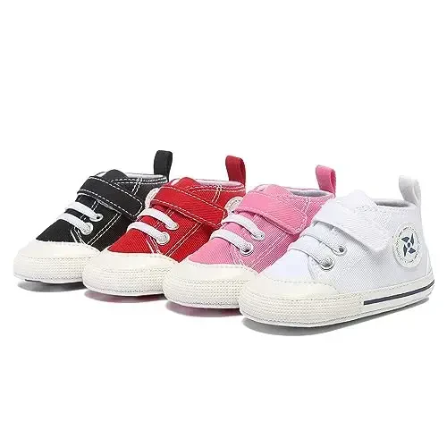 BEIDI Baby Girl Boy Shoes 0-18 Months,Infant Unique Essentials Gifts,Unisex Newborn Doll Slip-on Soft Sole High-top Frist Walking Sneakers - 6