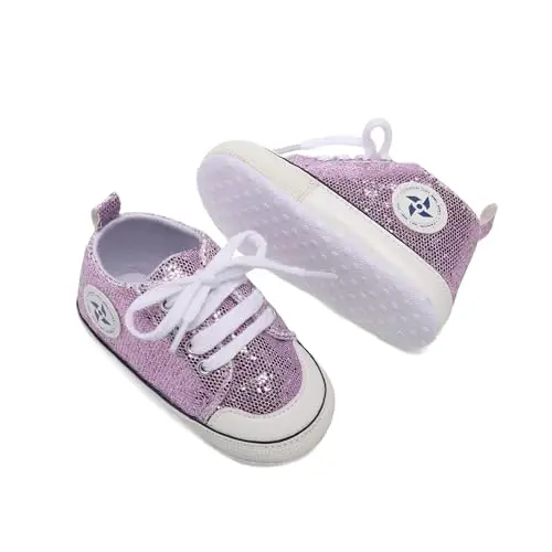 BEIDI Baby Girl Boy Shoes 0-18 Months,Infant Unique Essentials Gifts,Unisex Newborn Doll Slip-on Soft Sole High-top Frist Walking Sneakers - 2