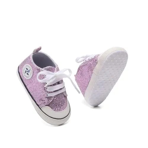 BEIDI Baby Girl Boy Shoes 0-18 Months,Infant Unique Essentials Gifts,Unisex Newborn Doll Slip-on Soft Sole High-top Frist Walking Sneakers - 6