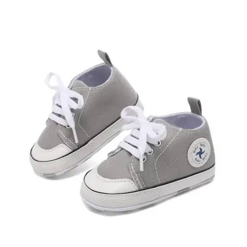 BEIDI Baby Girl Boy Shoes 0-18 Months,Infant Unique Essentials Gifts,Unisex Newborn Doll Slip-on Soft Sole High-top Frist Walking Sneakers - 4