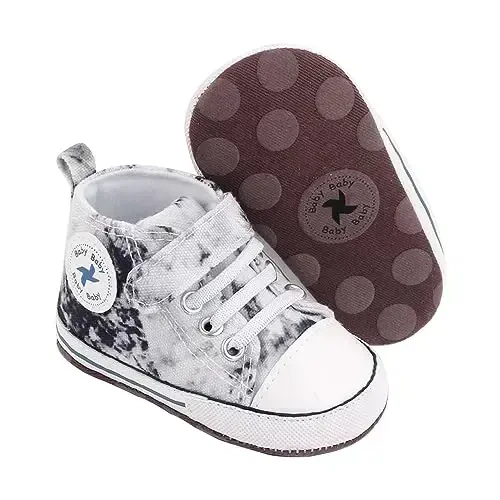 BEIDI Baby Girl Boy Shoes 0-18 Months,Infant Unique Essentials Gifts,Unisex Newborn Doll Slip-on Soft Sole High-top Frist Walking Sneakers - 2