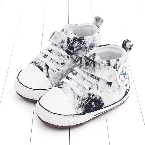 BEIDI Baby Girl Boy Shoes 0-18 Months,Infant Unique Essentials Gifts,Unisex Newborn Doll Slip-on Soft Sole High-top Frist Walking Sneakers - 4