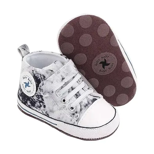 BEIDI Baby Girl Boy Shoes 0-18 Months,Infant Unique Essentials Gifts,Unisex Newborn Doll Slip-on Soft Sole High-top Frist Walking Sneakers - 2