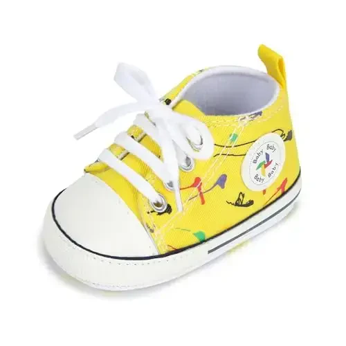 BEIDI Baby Girl Boy Shoes 0-18 Months,Infant Unique Essentials Gifts,Unisex Newborn Doll Slip-on Soft Sole High-top Frist Walking Sneakers - 1