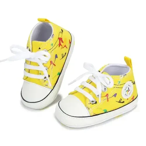 BEIDI Baby Girl Boy Shoes 0-18 Months,Infant Unique Essentials Gifts,Unisex Newborn Doll Slip-on Soft Sole High-top Frist Walking Sneakers - 3