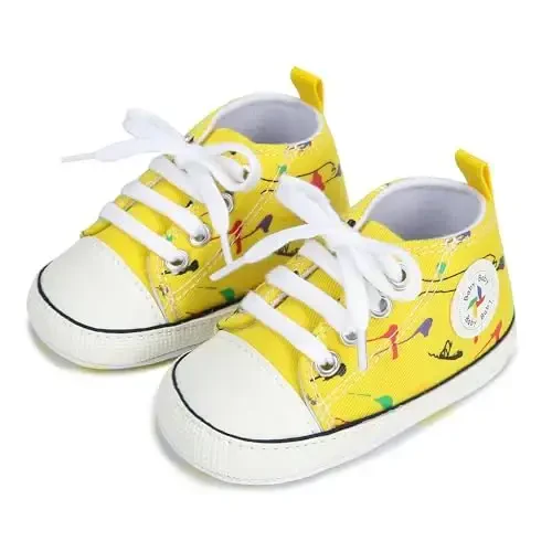 BEIDI Baby Girl Boy Shoes 0-18 Months,Infant Unique Essentials Gifts,Unisex Newborn Doll Slip-on Soft Sole High-top Frist Walking Sneakers - 4