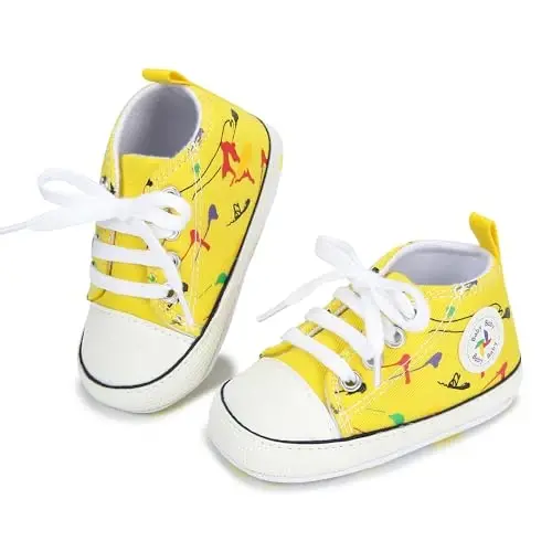 BEIDI Baby Girl Boy Shoes 0-18 Months,Infant Unique Essentials Gifts,Unisex Newborn Doll Slip-on Soft Sole High-top Frist Walking Sneakers - 3