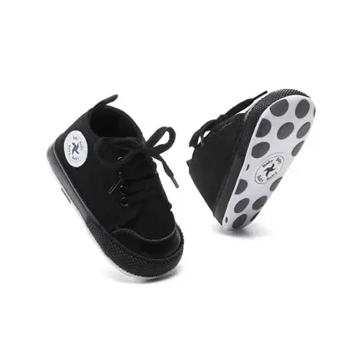 BEIDI Baby Girl Boy Shoes 0-18 Months,Infant Unique Essentials Gifts,Unisex Newborn Doll Slip-on Soft Sole High-top Frist Walking Sneakers - 4