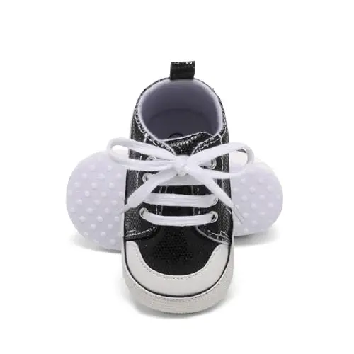 BEIDI Baby Girl Boy Shoes 0-18 Months,Infant Unique Essentials Gifts,Unisex Newborn Doll Slip-on Soft Sole High-top Frist Walking Sneakers - 1