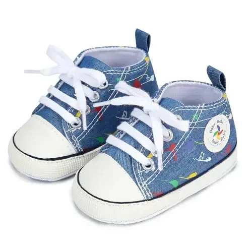 BEIDI Baby Girl Boy Shoes 0-18 Months,Infant Unique Essentials Gifts,Unisex Newborn Doll Slip-on Soft Sole High-top Frist Walking Sneakers - 3