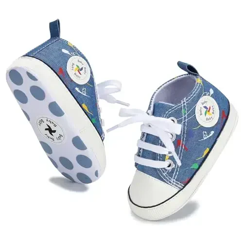 BEIDI Baby Girl Boy Shoes 0-18 Months,Infant Unique Essentials Gifts,Unisex Newborn Doll Slip-on Soft Sole High-top Frist Walking Sneakers - 7