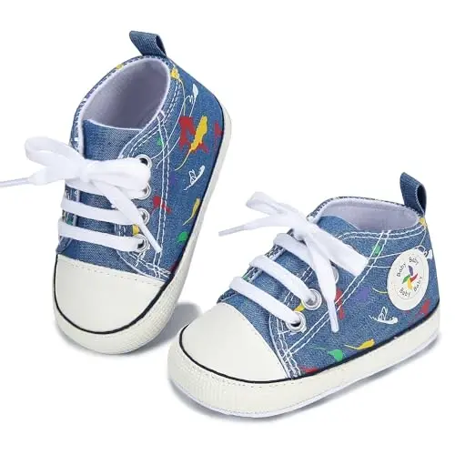 BEIDI Baby Girl Boy Shoes 0-18 Months,Infant Unique Essentials Gifts,Unisex Newborn Doll Slip-on Soft Sole High-top Frist Walking Sneakers - 2
