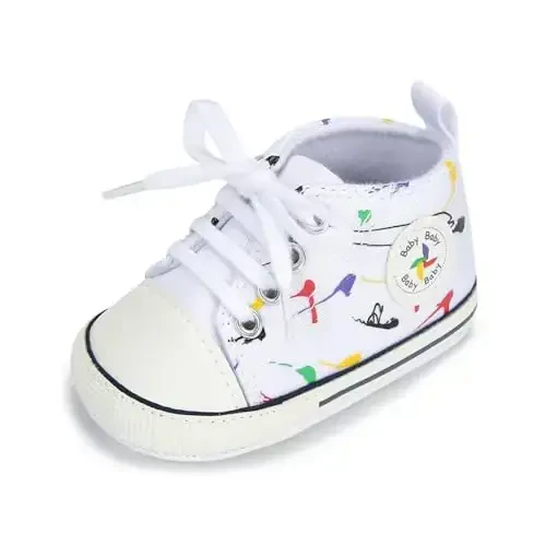 BEIDI Baby Girl Boy Shoes 0-18 Months,Infant Unique Essentials Gifts,Unisex Newborn Doll Slip-on Soft Sole High-top Frist Walking Sneakers - 1