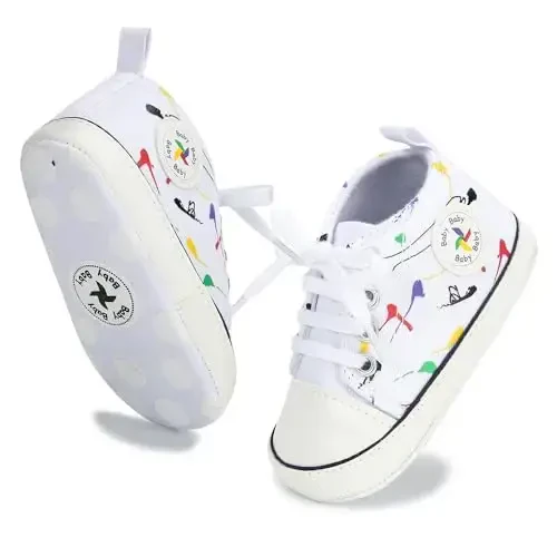 BEIDI Baby Girl Boy Shoes 0-18 Months,Infant Unique Essentials Gifts,Unisex Newborn Doll Slip-on Soft Sole High-top Frist Walking Sneakers - 7