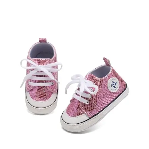 BEIDI Baby Girl Boy Shoes 0-18 Months,Infant Unique Essentials Gifts,Unisex Newborn Doll Slip-on Soft Sole High-top Frist Walking Sneakers - 4