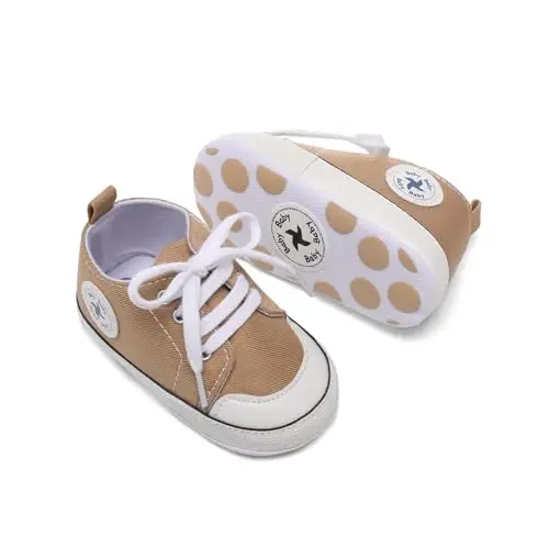 BEIDI Baby Girl Boy Shoes 0-18 Months,Infant Unique Essentials Gifts,Unisex Newborn Doll Slip-on Soft Sole High-top Frist Walking Sneakers - 5
