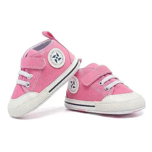 BEIDI Baby Girl Boy Shoes 0-18 Months,Infant Unique Essentials Gifts,Unisex Newborn Doll Slip-on Soft Sole High-top Frist Walking Sneakers - 3