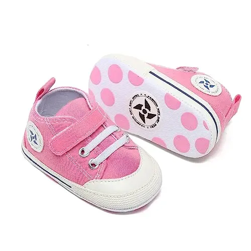 BEIDI Baby Girl Boy Shoes 0-18 Months,Infant Unique Essentials Gifts,Unisex Newborn Doll Slip-on Soft Sole High-top Frist Walking Sneakers - 1