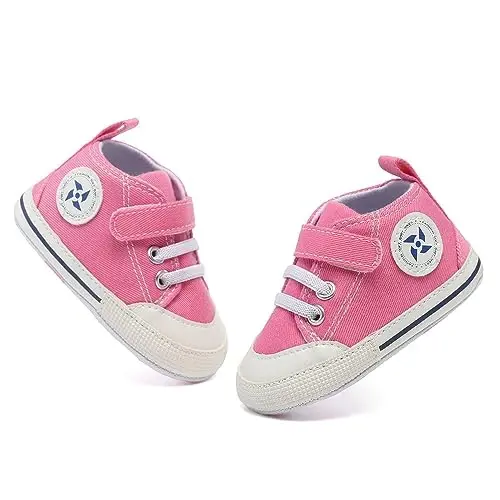 BEIDI Baby Girl Boy Shoes 0-18 Months,Infant Unique Essentials Gifts,Unisex Newborn Doll Slip-on Soft Sole High-top Frist Walking Sneakers - 2