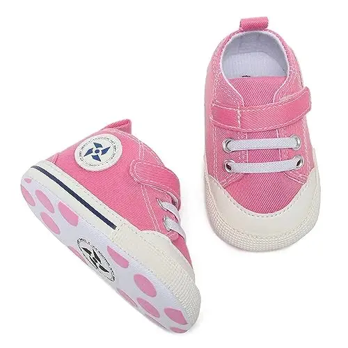BEIDI Baby Girl Boy Shoes 0-18 Months,Infant Unique Essentials Gifts,Unisex Newborn Doll Slip-on Soft Sole High-top Frist Walking Sneakers - 4