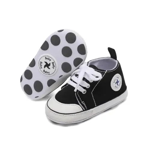 BEIDI Baby Girl Boy Shoes 0-18 Months,Infant Unique Essentials Gifts,Unisex Newborn Doll Slip-on Soft Sole High-top Frist Walking Sneakers - 2
