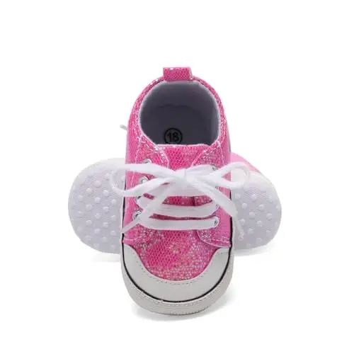 BEIDI Baby Girl Boy Shoes 0-18 Months,Infant Unique Essentials Gifts,Unisex Newborn Doll Slip-on Soft Sole High-top Frist Walking Sneakers - 5