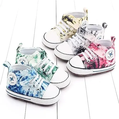 BEIDI Baby Girl Boy Shoes 0-18 Months,Infant Unique Essentials Gifts,Unisex Newborn Doll Slip-on Soft Sole High-top Frist Walking Sneakers - 6