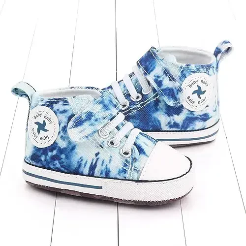 BEIDI Baby Girl Boy Shoes 0-18 Months,Infant Unique Essentials Gifts,Unisex Newborn Doll Slip-on Soft Sole High-top Frist Walking Sneakers - 3