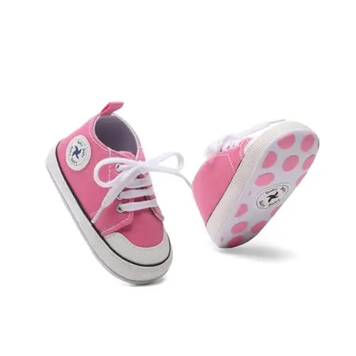 BEIDI Baby Girl Boy Shoes 0-18 Months,Infant Unique Essentials Gifts,Unisex Newborn Doll Slip-on Soft Sole High-top Frist Walking Sneakers - 3