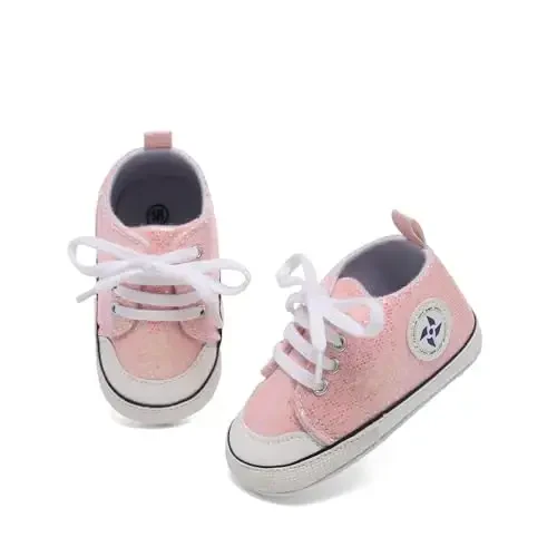 BEIDI Baby Girl Boy Shoes 0-18 Months,Infant Unique Essentials Gifts,Unisex Newborn Doll Slip-on Soft Sole High-top Frist Walking Sneakers - 3