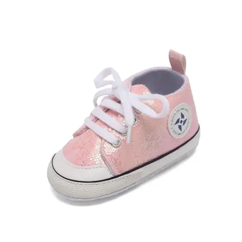 BEIDI Baby Girl Boy Shoes 0-18 Months,Infant Unique Essentials Gifts,Unisex Newborn Doll Slip-on Soft Sole High-top Frist Walking Sneakers - 1