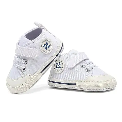 BEIDI Baby Girl Boy Shoes 0-18 Months,Infant Unique Essentials Gifts,Unisex Newborn Doll Slip-on Soft Sole High-top Frist Walking Sneakers - 3