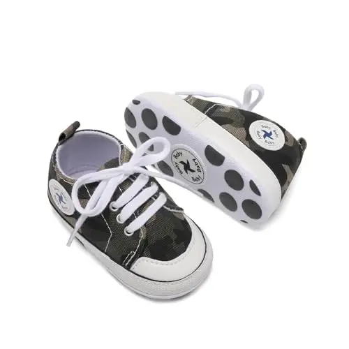 BEIDI Baby Girl Boy Shoes 0-18 Months,Infant Unique Essentials Gifts,Unisex Newborn Doll Slip-on Soft Sole High-top Frist Walking Sneakers - 3