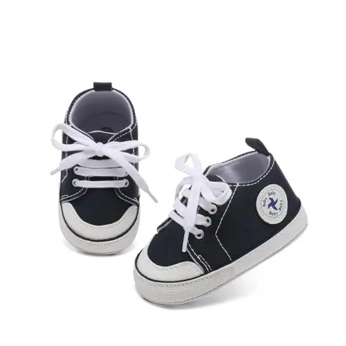 BEIDI Baby Girl Boy Shoes 0-18 Months,Infant Unique Essentials Gifts,Unisex Newborn Doll Slip-on Soft Sole High-top Frist Walking Sneakers - 4
