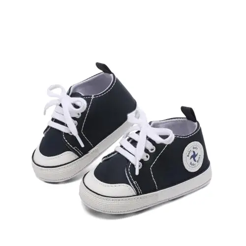 BEIDI Baby Girl Boy Shoes 0-18 Months,Infant Unique Essentials Gifts,Unisex Newborn Doll Slip-on Soft Sole High-top Frist Walking Sneakers - 3