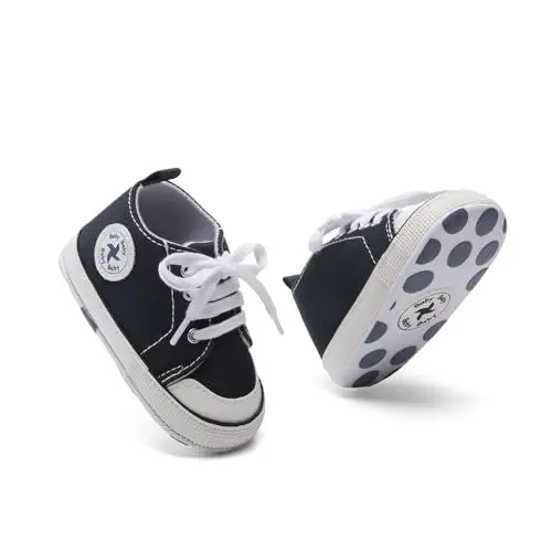BEIDI Baby Girl Boy Shoes 0-18 Months,Infant Unique Essentials Gifts,Unisex Newborn Doll Slip-on Soft Sole High-top Frist Walking Sneakers - 5